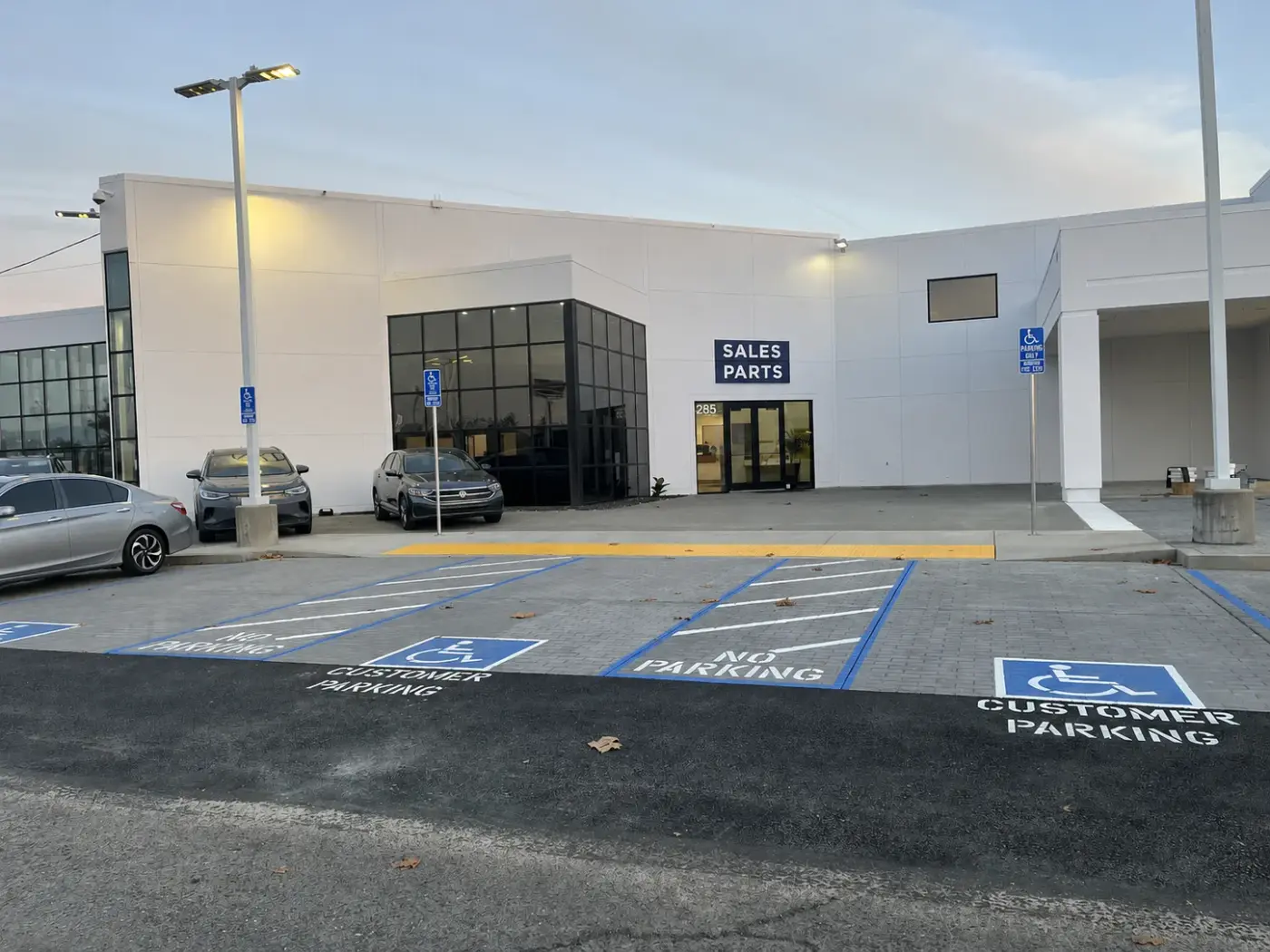 New ADA-compliant accessible parking and path of travel at a commercial site
